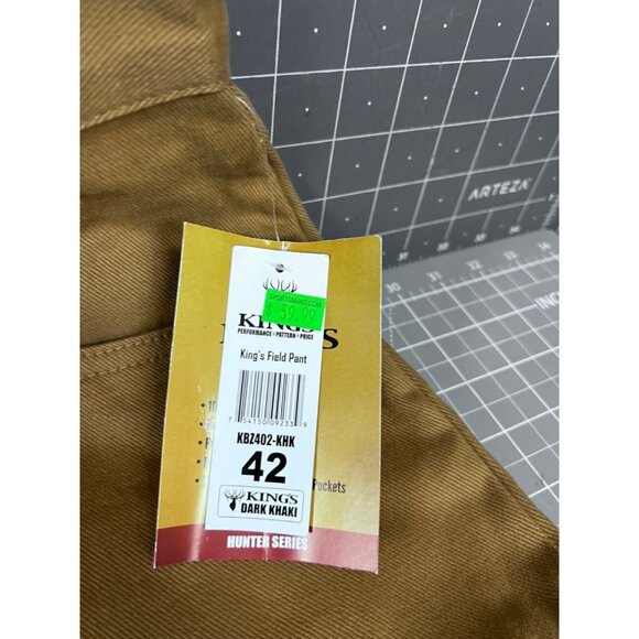 King's Camo Men's Field Hunting Pants - Khaki 42x32 (KBZ402-KHK-T) New - Picture 5 of 7